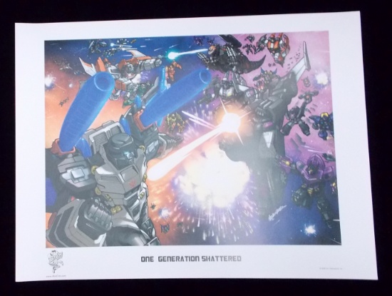 "One Generation Shattered" Transformers 2008 Botcon Lithograph