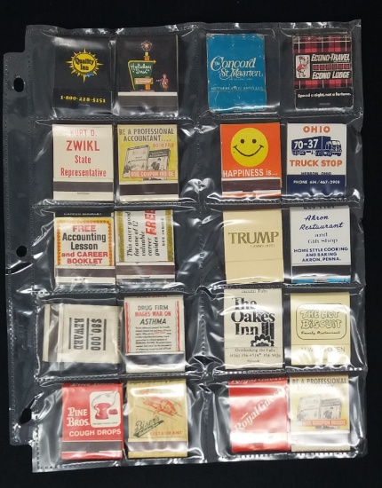 Collectible Matchbooks Assorted Sheet