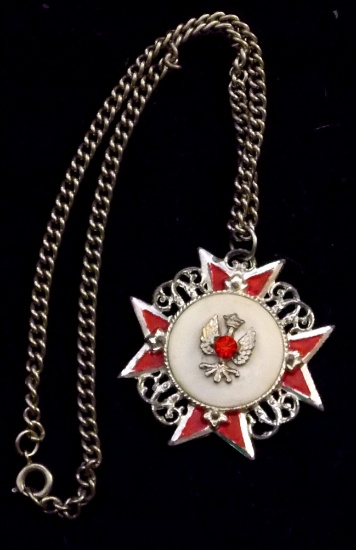 Masonic Necklace with Maltese Cross Pendant