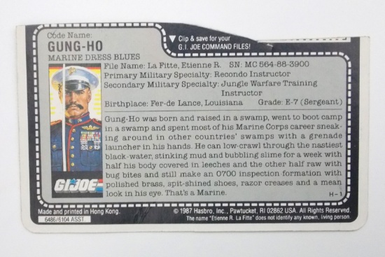 Vintage Marine Dress Gung Ho GI Joe FileCard