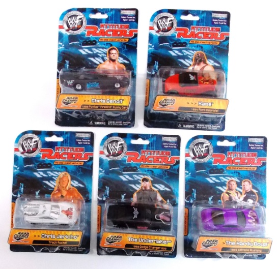 Road Champs WWE Wrestling 1:64 Diecast Attitude Racers Cars - Set of 5