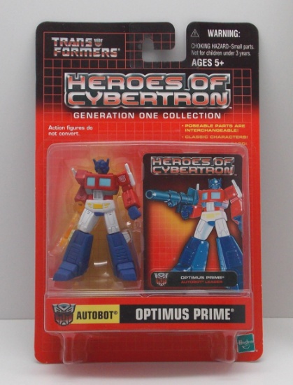 Transformers Optimus Prime W Laser Axe Heroes of Cybertron Poseable Mini PVC Figure