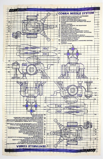 GI Joe Vintage Cobra Missile System Original Hasbro Vehicle Blueprints / Instructions Hasbro