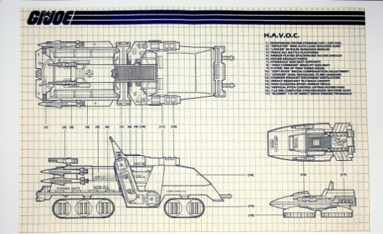 GI Joe Vintage HAVOC Original Hasbro Vehicle Blueprints / Instructions Hasbro