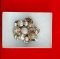 Costume Jewelry Brooch w/ Faux Pearl, Cabochons