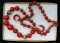 Chunky Beaded Red & Gold Necklace & Earring Lot