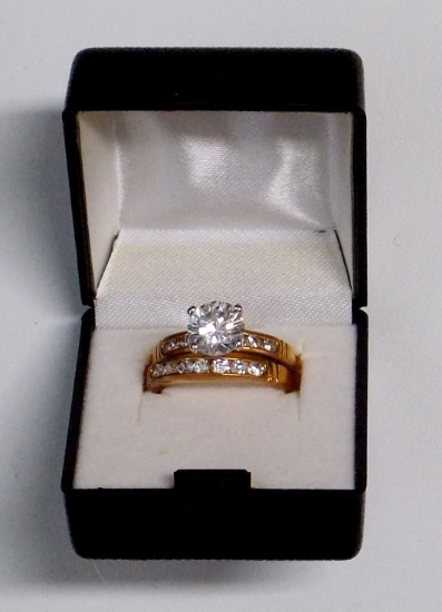 14K Gold Plated 2 pc. Ring Set w/ Original Box