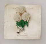 Rose Brooch w/ Original Backer