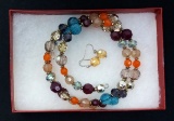 Multicolored Necklace & Earring Set w/ Multicolored Beads