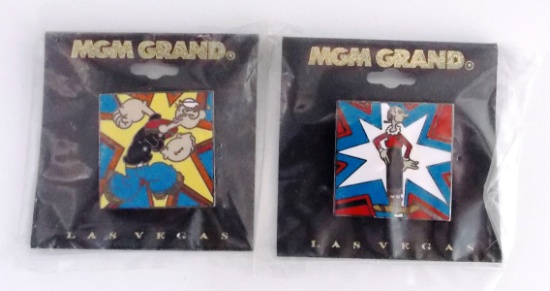 MGM Grand Popeye & Olive Oyl Enamel Pin Set