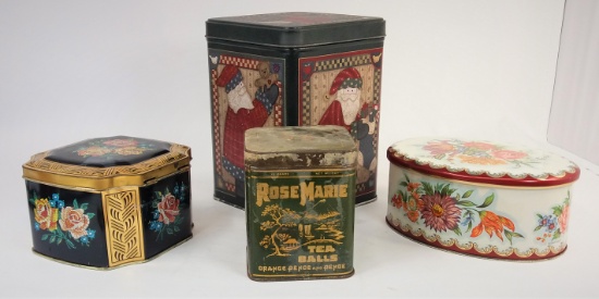 Lot of Collectible Tins incl. Rose Marie Tea Balls from '20s