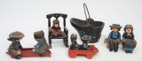 Cast Iron Amish Miniature Figurine Lot