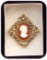 Brooch w/ Faux Pearl & Glass Cameo
