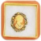 Vintage Brooch with Imported Cameo with Pearl