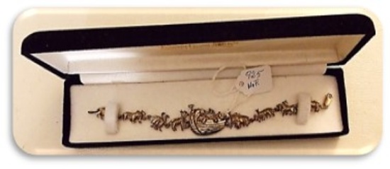 Vintage N.T. Noah's Ark Design Sterling Silver Necklace with Original Box