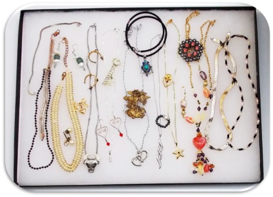 Necklace, Earring &  Brooch Lot