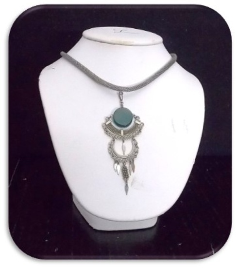 Necklace w/ Emerald Stone Pendant