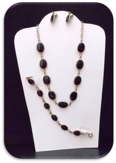 A.M. Co 1/20 K G.F. Necklace, Bracelet,  & Earring set w/ Black Onyx