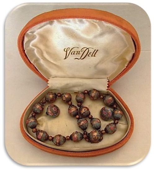 Vintage Van Dell Necklace & Earring Set in Original Box