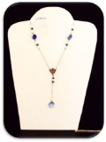 Sterling Silver Necklace with Blue Stones