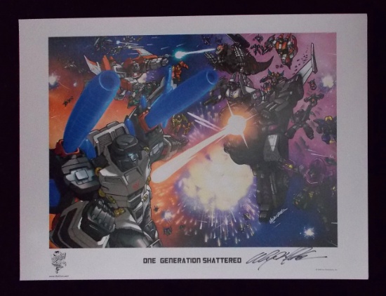 Signed  "One Generation Shattered" Transformers 2008 Botcon Lithograph