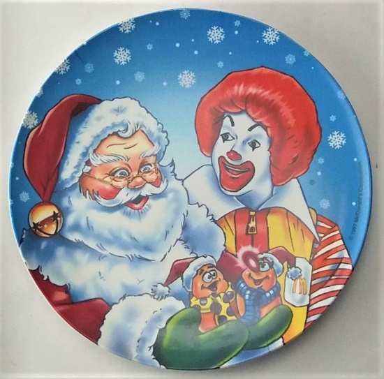 1997 Ronald McDonald & Santa Claus Melamine McNugget Plate