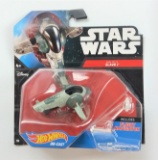Boba Fett's Slave 1 Hot Wheels Star Wars Starships Die Cast Collectible Figure w/Stand