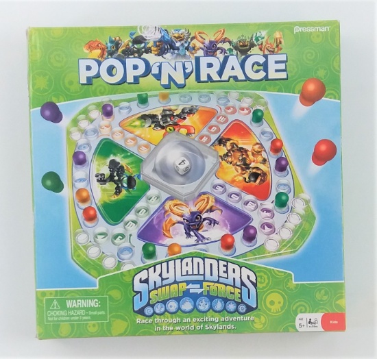 Pressman Skylanders Swap Force Pop N Race Board Game