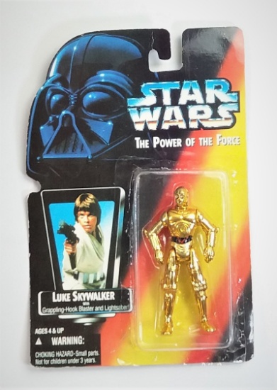 C-3P0 Bootleg Star Wars Action Figure on Farmboy Luke POTF Card