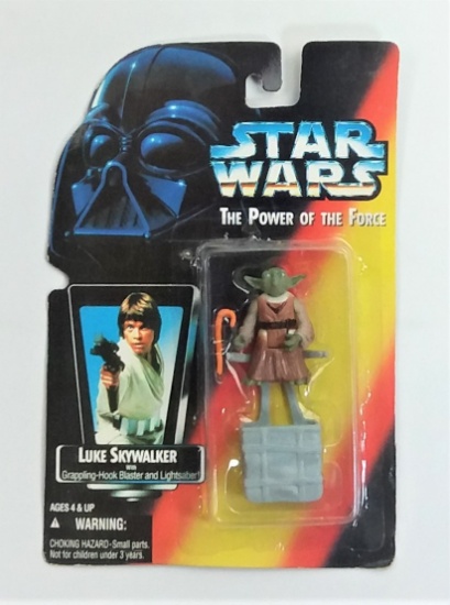 Yoda Bootleg Star Wars Action Figure on Farmboy Luke POTF Card