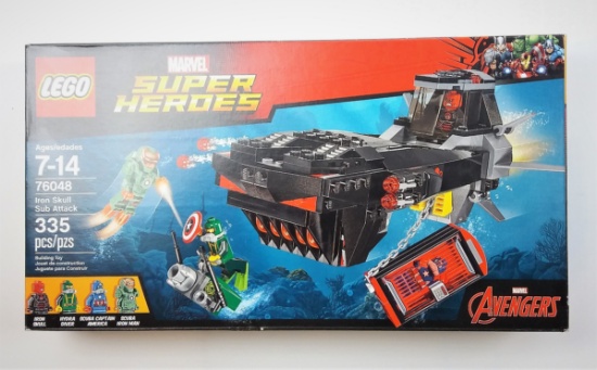 Lego 76048 Marvel Superheroes Iron Skull Sub Attack 335 Piece Building Block Set