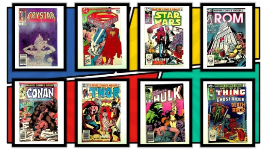 (8) Action/Superhero Comic Books