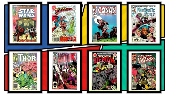 (8) Action/Superhero Comic Books