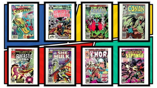 (8) Action/Superhero Comic Books