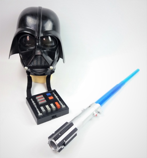 Star Wars Electronic Darth Vader Helmet & Rey Lightsaber Grouping