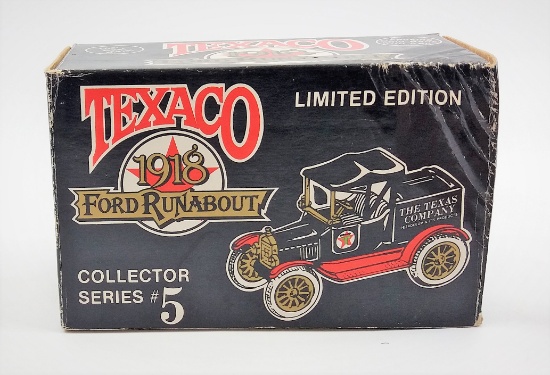 ERTL 1918 Ford Runabout Texaco Collectors Series 1988 Bank Collectible in Packaging