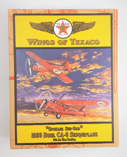 ERTL Wings Of Texaco 1929 Buhl CA-6 Sesquiplane Spokane Sun-God Diecast Collectible Plane in Packagi