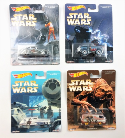 Star Wars Hot Wheels Ralph McQuarrie Character Cars 4 DieCast Car Set