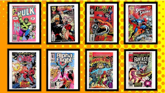 (8) Action/Superhero Comic Books