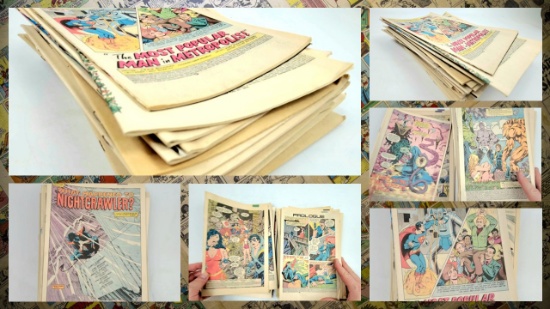 Large Grouping of Vintage Damaged Comic Books