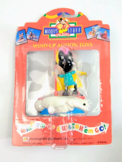 Monogram Mickey's Stuff Carded Minnie Mouse Windsurfing 90s Wind-Up Action Toy