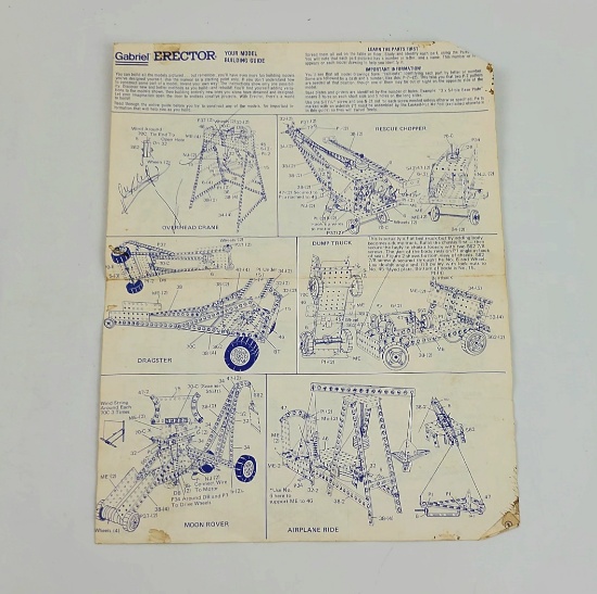 Vintage Original Erector Set Building Guide