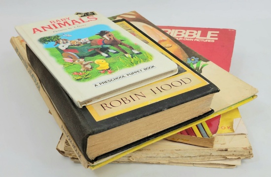 Assorted Vintage Children's Books Grouping