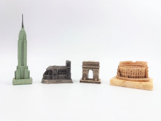 Collectible World Landmark Building Desk Weights Grouping