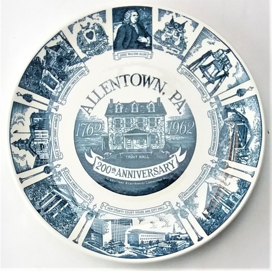 1962 Allentown Bicentennial Commemorative Plate