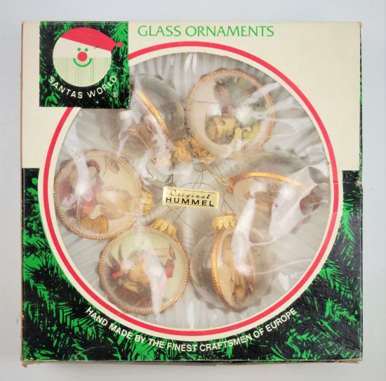 Antique Set of Glass Hummel Christmas Ornaments