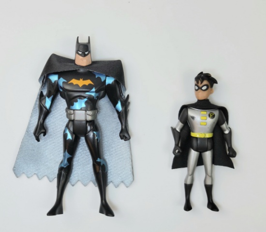Vintage Kenner Batman & Robin w/ Capes Action Figure Grouping