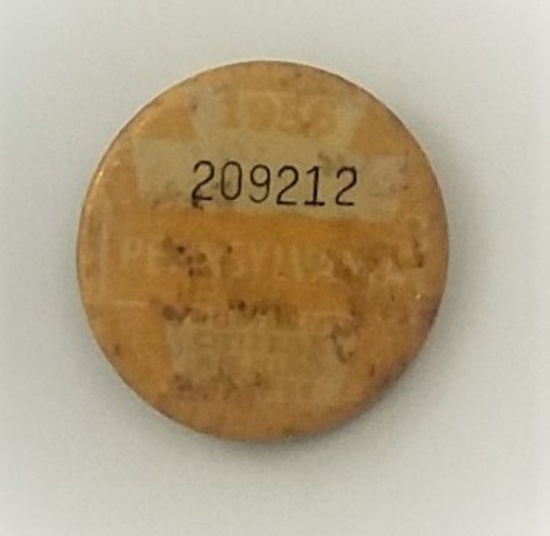 1956 PA Pennsylvania Resident Fishing License Pinback Button