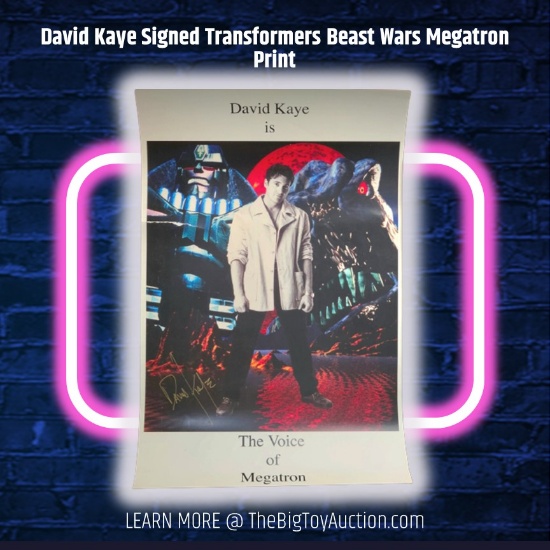 David Kaye Signed Transformers Beast Wars Megatron Print