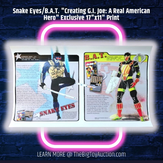 Snake Eyes/B.A.T. "Creating G.I. Joe: A Real American Hero" Exclusive 17"x11" Print